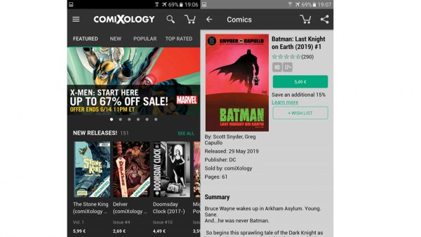 comiXology comic reading app