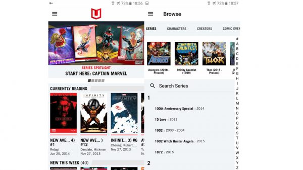 marvel unlimited app for reading comics