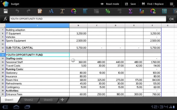 Polaris Office Spreadsheet