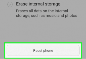 factory reset menu android phone and tablet