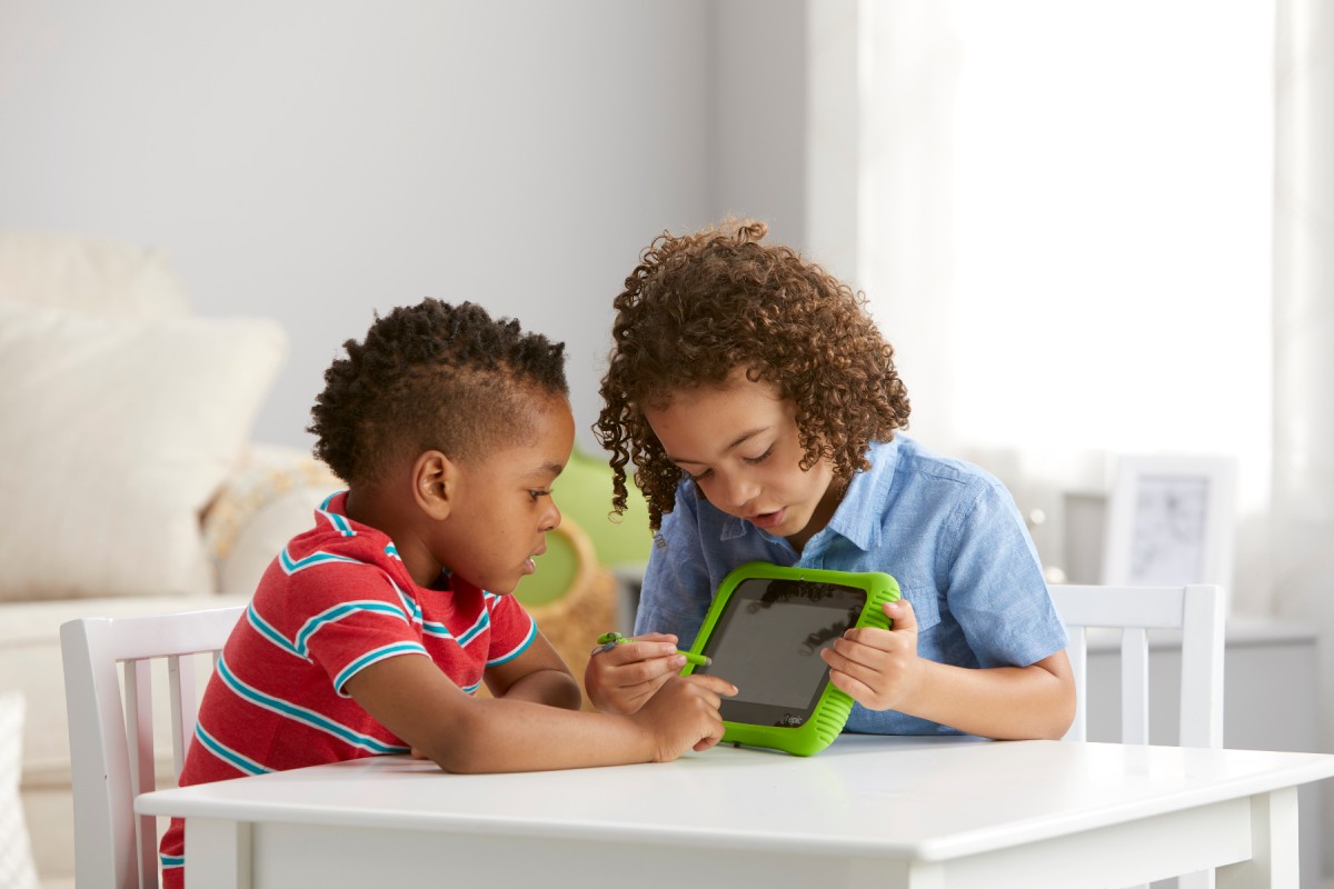 kids learning on a tablet