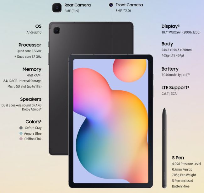 galaxy tab lite specs